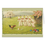 Enfants dans des costumes de lapin carte de vœux