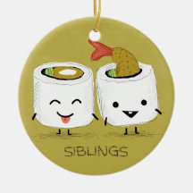 Enfants de mêmes parents de sushi décorations de noël
