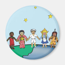 Enfants du monde aimants pour réfrigérateur