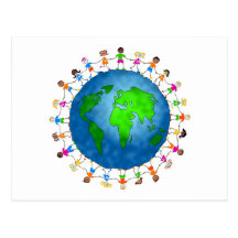 Enfants globaux carte postale