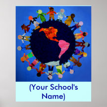 Enfants paisibles du monde - affiche personnalisab