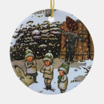 Enfants vintages d'Elf en hiver Décoration Pour Sapin De Noël
