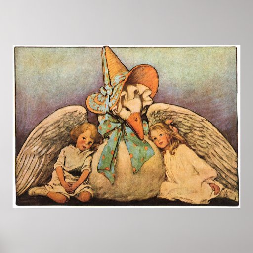 Enfants vintages Jessie Willcox Smith d'oie de mèr Poster