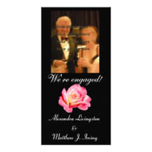 Engagement Announcement Rose Picture Card
