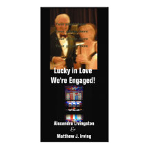 Engagement Announcement Vegas Style Slot Machine Personalized Photo Card