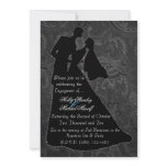Engagement anouncement black chic fancy pretty personalized invites