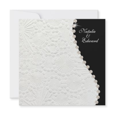 Engagement Black and White Vintage Pattern Invite by Pip_Gerard