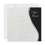 Engagement Black and White Vintage Pattern Invite