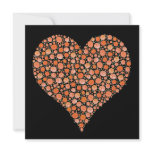 Engagement Black Tangerine Roses Heart Invite