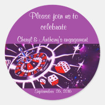 Engagement Celebration Gambling Theme Purple Stickers