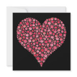 Engagement Invite Black Pink  Dream Roses Heart