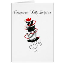 engagement party invitation cake card