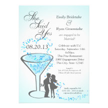 Engagement Party Martini Hearts Custom Invites