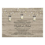 Engagement Party Rustic Wood Mason Jar and Lights invitations