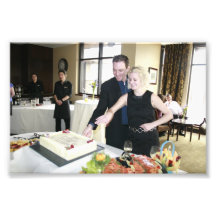 ENGAGEMENT PARTY: SHANE AND STEFFIE CUTTING CAKE! PHOTOGRAPH