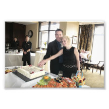 ENGAGEMENT PARTY: SHANE AND STEFFIE CUTTING CAKE! PHOTOGRAPHIC PRINT