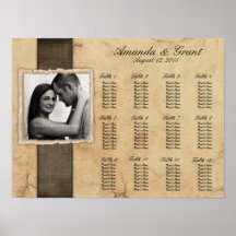 Engagement Photo Rustic Vintage Seating Chart Poster
