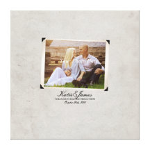 Engagement Photo Rustic Vintage Wedding Gallery Wrapped Canvas