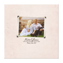 Engagement Photo Rustic Vintage Wedding Gallery Wrapped Canvas