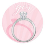 Engagement Ring "Yes" - pink Stickers