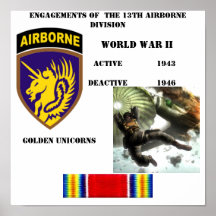 Engagements of  the 13th Airborne Division Poster