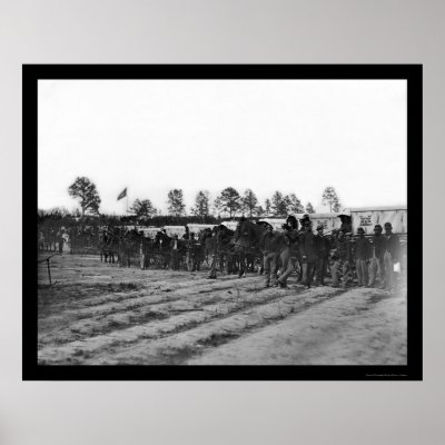 Engineer Corps Ambulance Train 1863 Poster by lc_civilwar