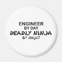 Engineer Deadly Ninja by Night Refrigerator Magnets
