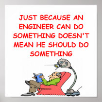 engineer engineering joke poster