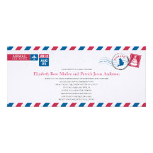 England Airmail Wedding Invitation