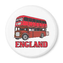 England Bus Refrigerator Magnets