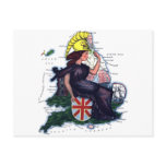England Caricature Map Postcard