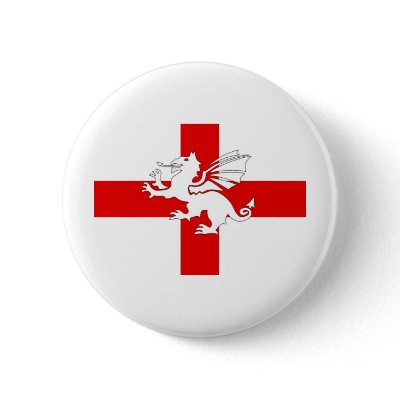 England Flag and Dragon Pinback Buttons by englishpride