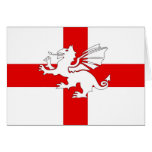 England Flag and Dragon Card