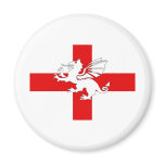 England Flag and Dragon Fridge Magnets