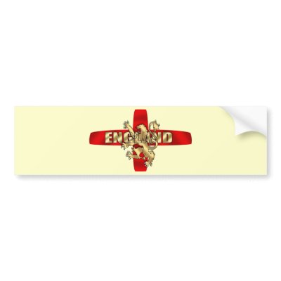 England flag Gold logo lion fun artwork gifts Bumper Stickers by EnglandSoccer