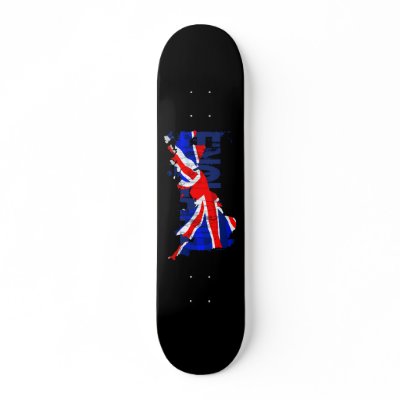 England Flag Map 02 Skateboard by Method77