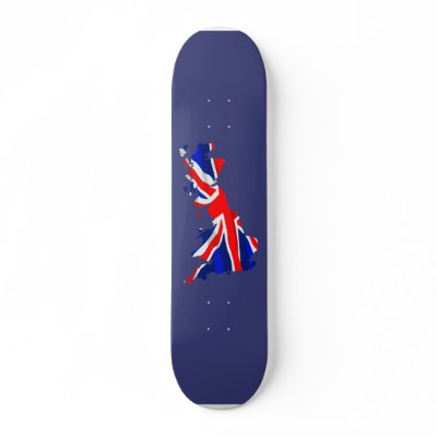 England Flag Map Skateboard by Method77