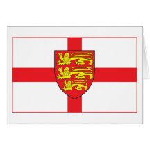 England Flag with coat of arms Greeting Card