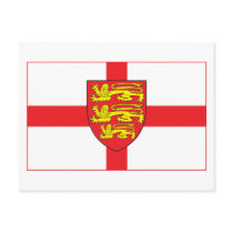 England Flag with coat of arms Postcard