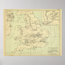 England, Ireland Print