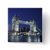 England, London, Tower Bridge 3 Pinback Buttons