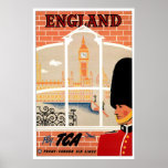 England Retro Travel Poster