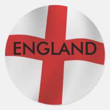 England Round Sticker