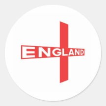England Round Stickers
