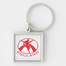 England Rugby player passing the ball flag Keychains