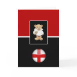 England Rugby Teddy Bear Greeting Card