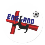 England soccer bicycle kick gift t-shirts and gear round stickers