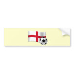 England soccer flag and ball bumper sticker