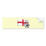 England soccer flag and ball bumper sticker