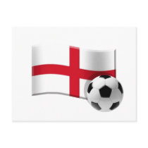 England soccer flag and ball postcard